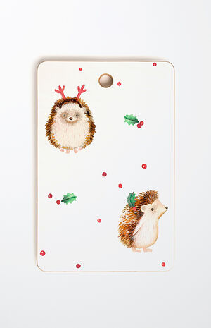 Christmas Hedgehog Rectangle Cutting Board image number 1
