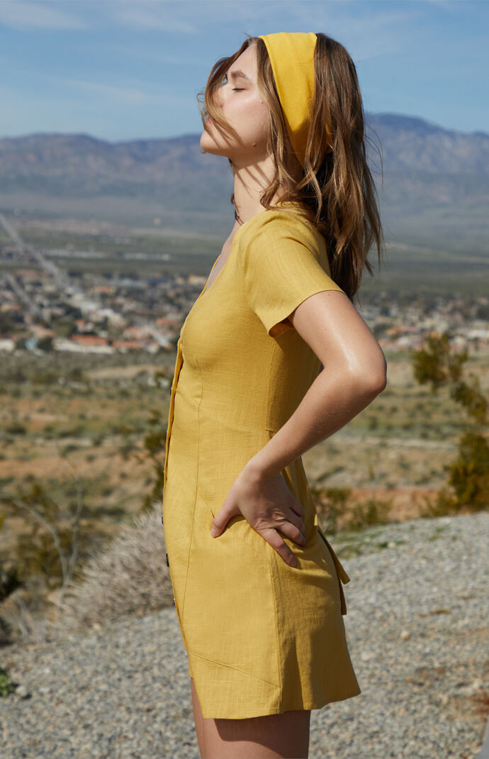 Button Front Linen Dress