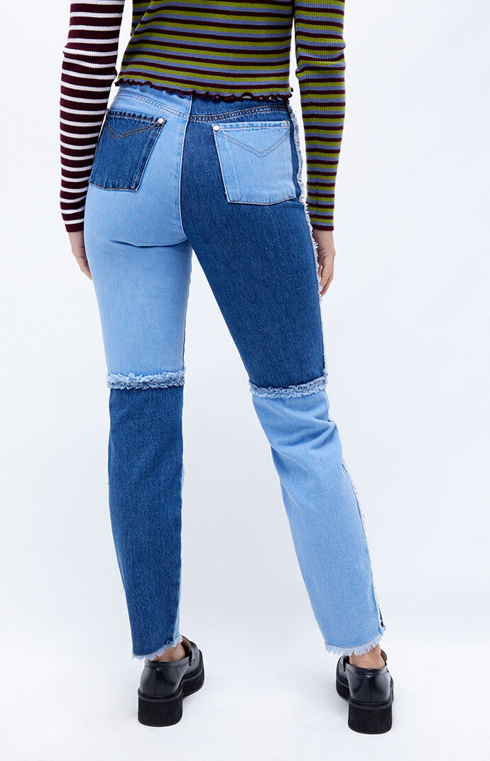 Ragged Jeans Quarter Panel Mom Jeans Pacsun