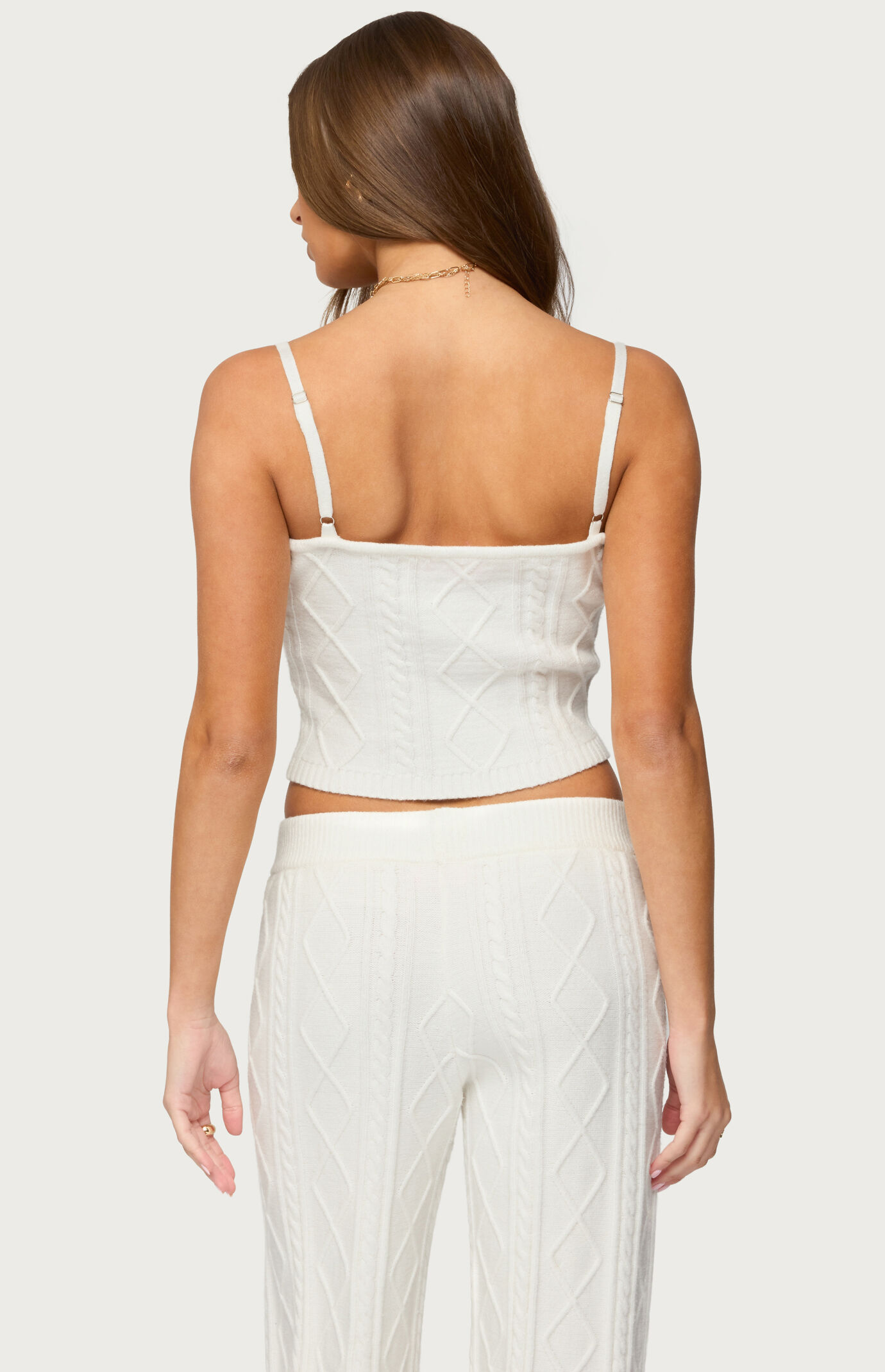 Edikted Louise Cable Knit Tank Top