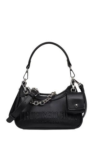 Black Trapunto Logo Zip Top Hobo Bag image number 1