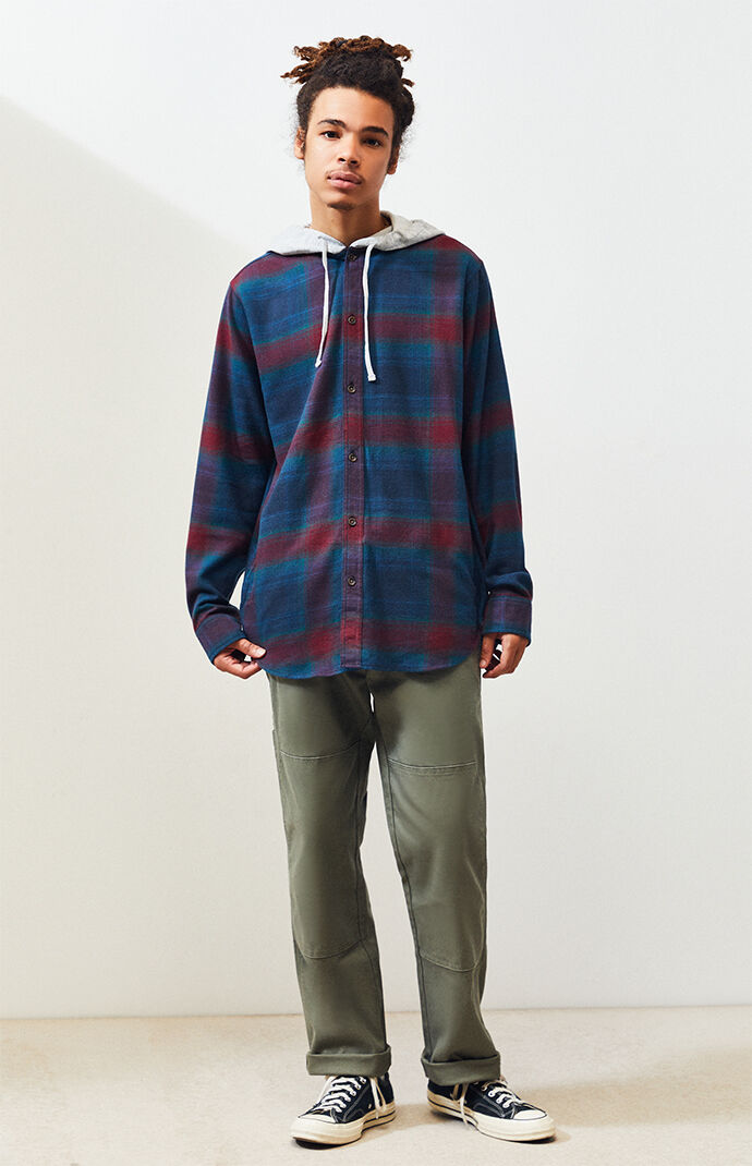 Linko Hooded Plaid Flannel Shirt