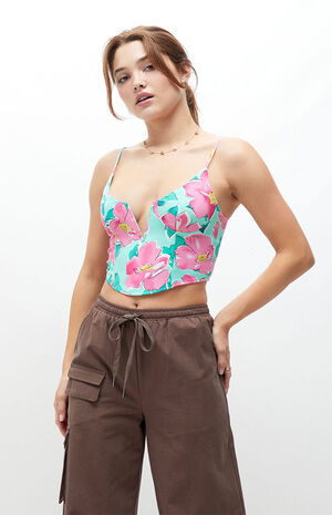 Notched Neck Corset Top image number 1