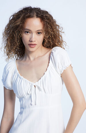 Tie Front Linen Mini Dress image number 3