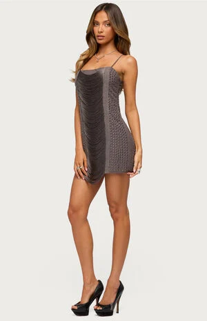 Ione Studded Fringed Mini Dress image number 1
