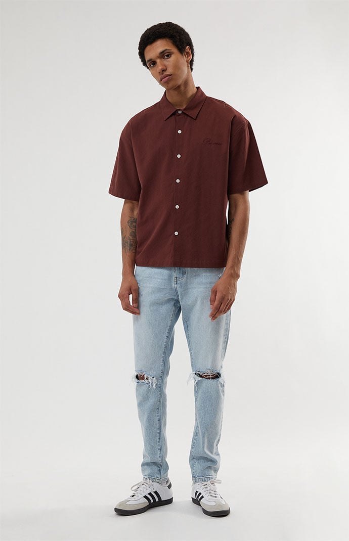 Cropped dress shirt on sale