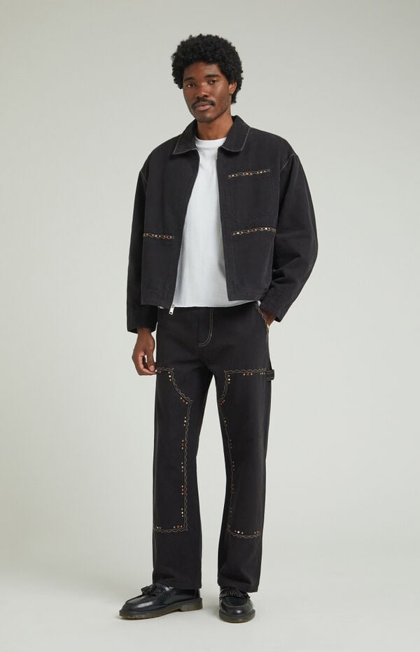 Pacsun Dylan Baggy Jeans Carpenter Embellished Black