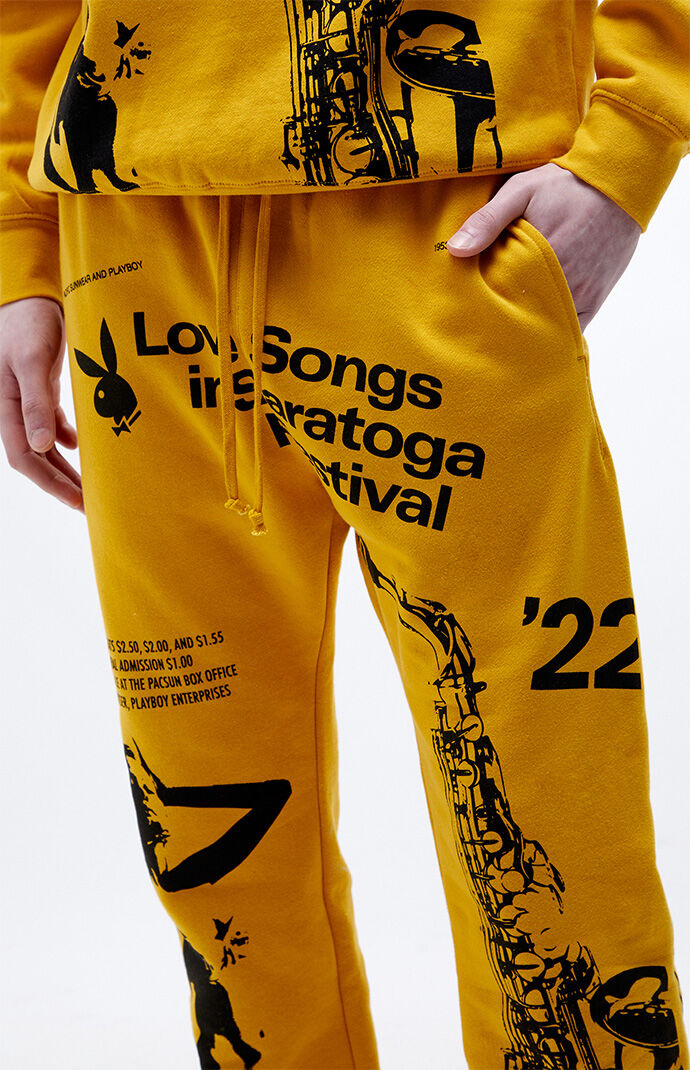 yellow playboy sweatpants