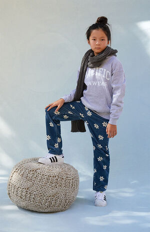 Flower Corduroy Straight Leg Jeans image number 1