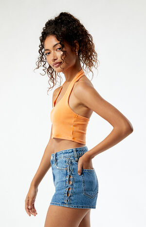 Vintage Wash Ribbed Halter Top image number 3