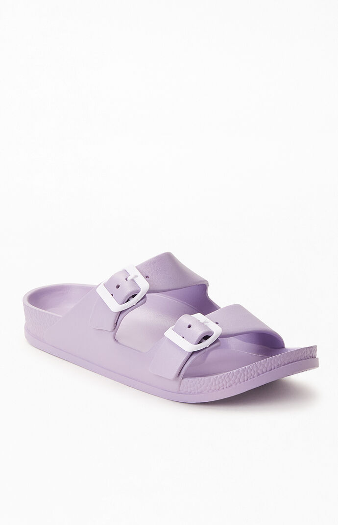 PacSun Women s Rubber Double Buckle Slide Sandals PacSun
