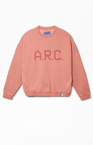 Red Vintage Wash Heavyweight Fleece Crew Neck Sweatshirt