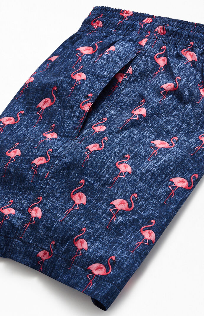 Chambray Flamingo 16" Swim Trunks