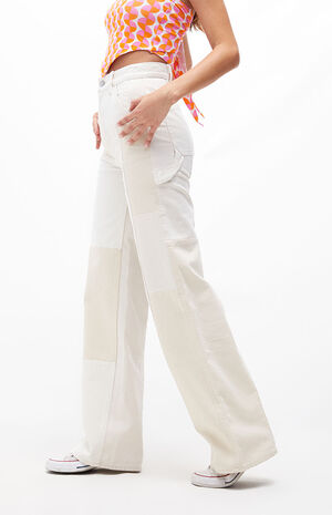 Patchwork Ultra High Waisted Flare Pants image number 3