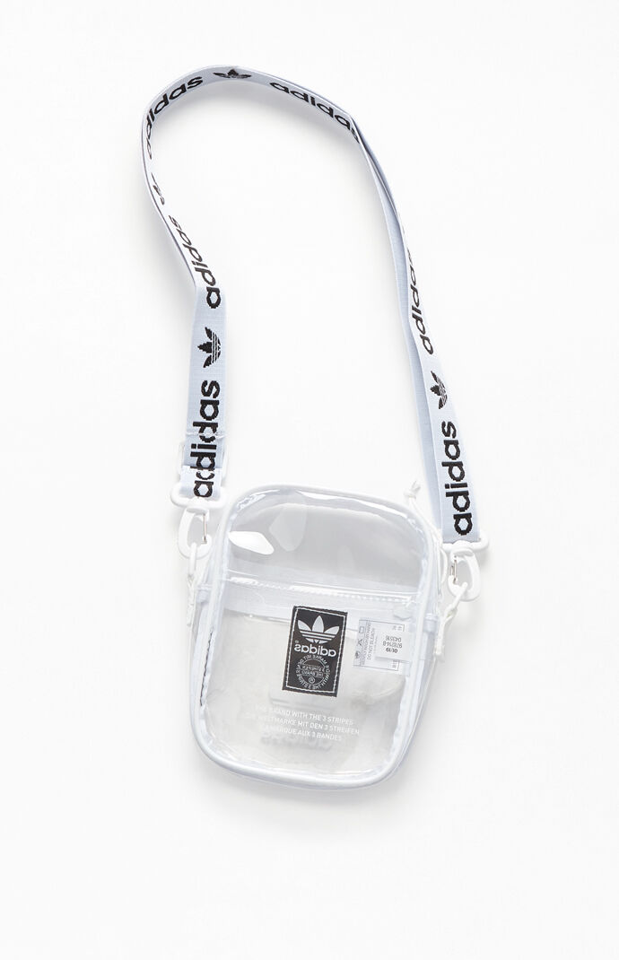 adidas clear crossbody bag white