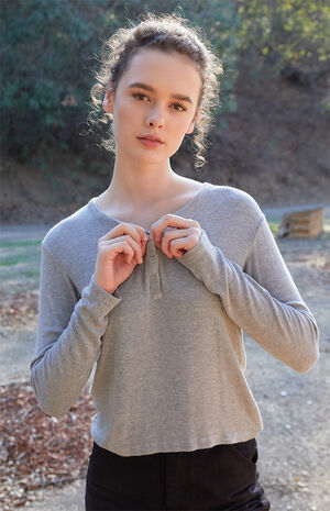 Light Gray Callan Thermal Long Sleeve Top image number 1
