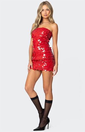 Samba Sequin Strapless Mini Dress image number 3