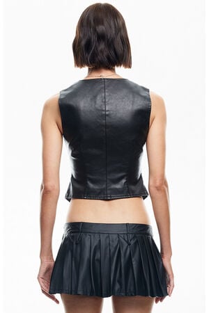 Faux Leather Rider Mini Skirt image number 3