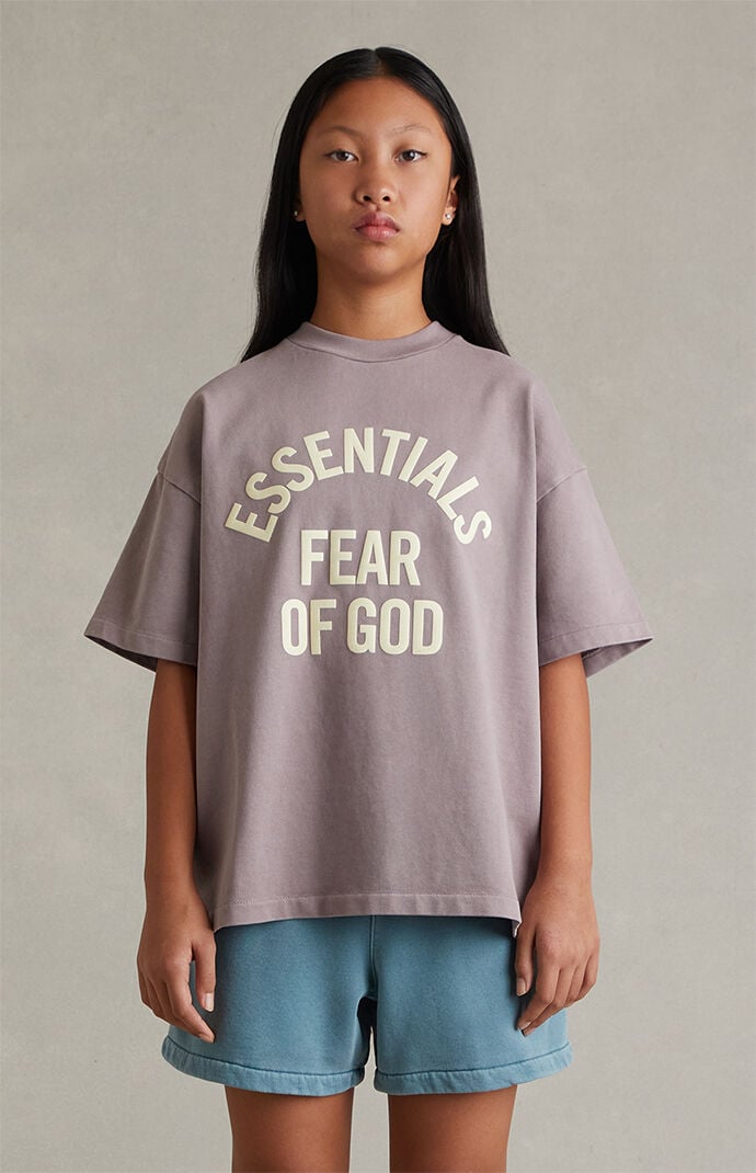 Fear of God ESSENTIALS Kids Faded Mauve Campus ’90s Short Sleeve T-Shirt