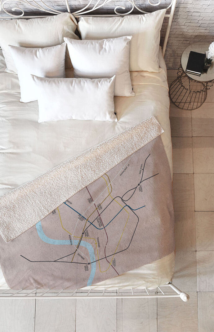 London Underground Map Fleece Throw Blanket