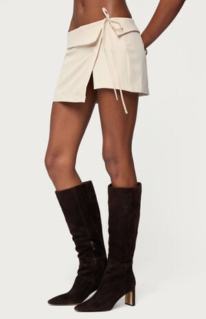 Selena Asymmetric Wrap Mini Skirt image number 2