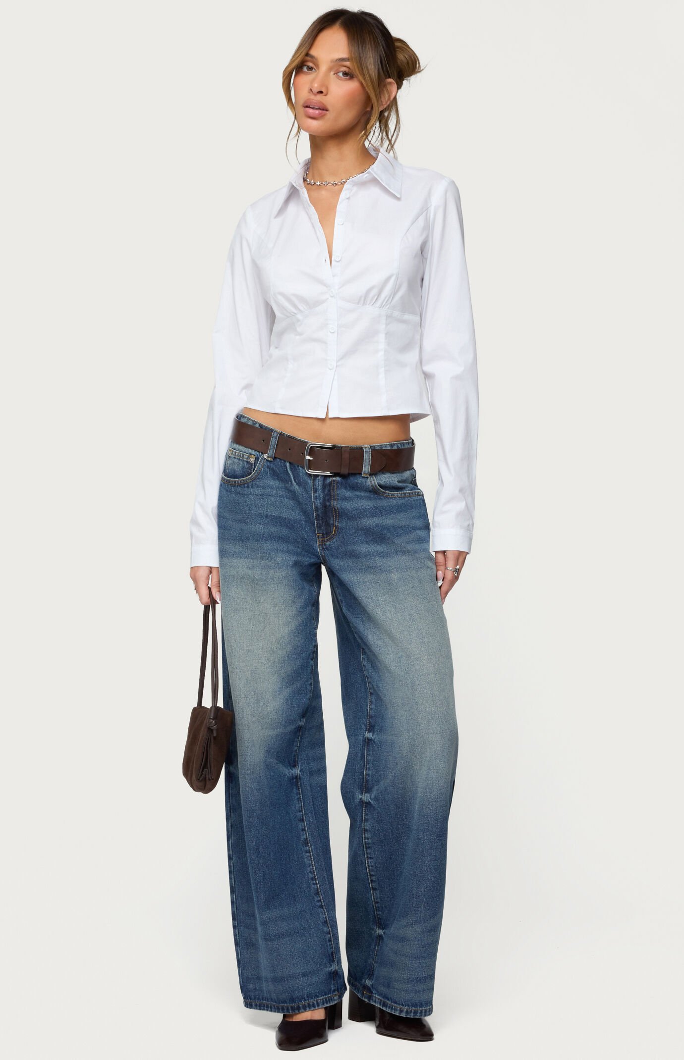 Edikted Laurna Tailored Button Up Shirt