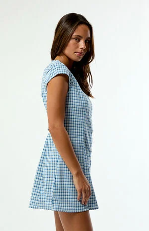Lola Gingham Cap Sleeve Mini Dress image number 3