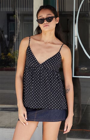 Blue Edith Polka Dot Tank Top image number 1