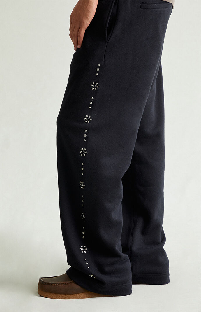 Pacsun Black Studded Fleece Extreme Baggy Sweatpants | Pacsun