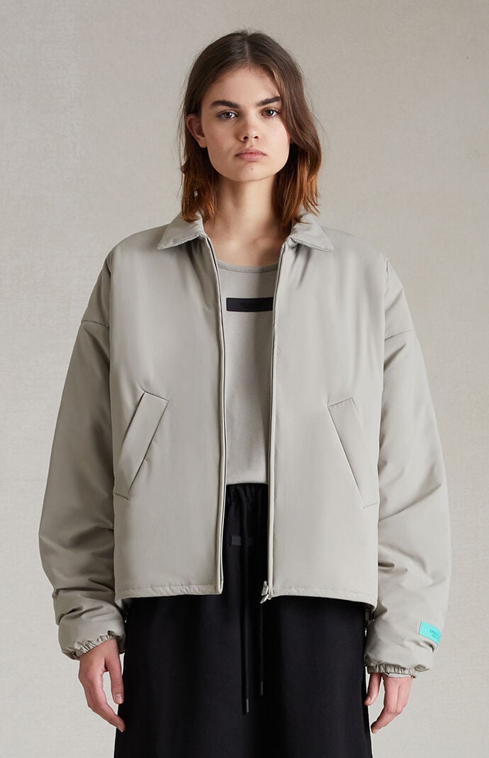 Fear of God Essentials Women s Seal Filled Bomber Jacket PacSun