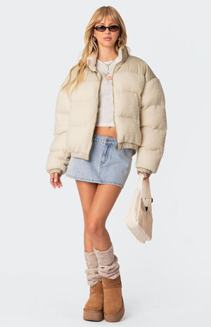 Oversized Sherpa Puffer Jacket image number 2