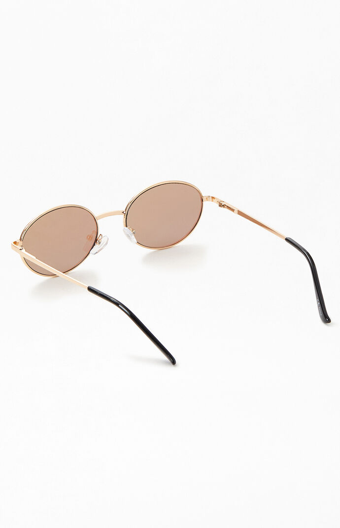 Blue Oval Metal Sunglasses