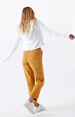 Gold High Rise Carpenter Pants image number 6