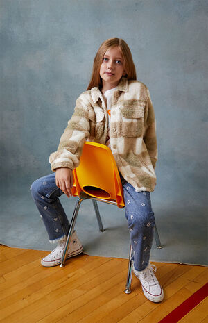 Homecoming Plaid Button Down Shacket image number 6