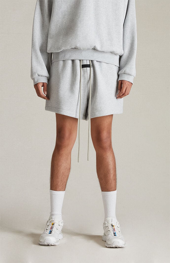 Fear of God ESSENTIALS Light Heather Grey Fleece Running Shorts