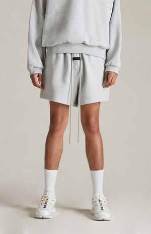 Light Heather Grey Fleece Running Shorts image number 3