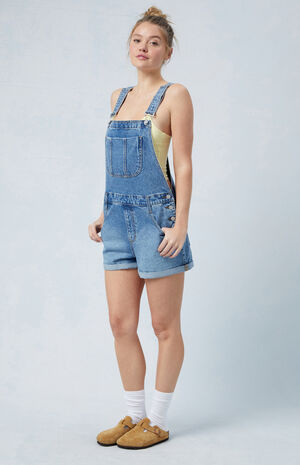 Eco Medium Indigo Denim Short Overalls image number 4
