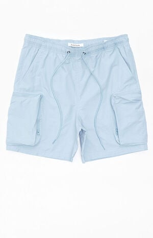 Noah Blue Nylon Cargo Shorts image number 1