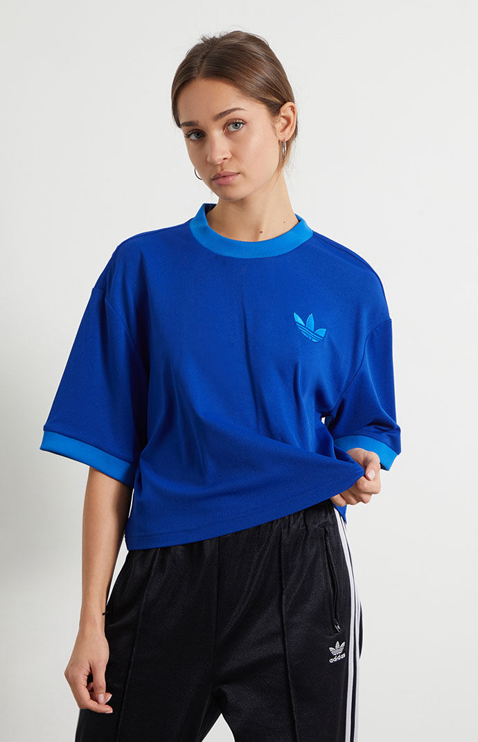 ★★Adairs★★ oversized tee blue IZ2481 Clothing - Adicolor Oversized Tee - Blue | adidas South Africa
