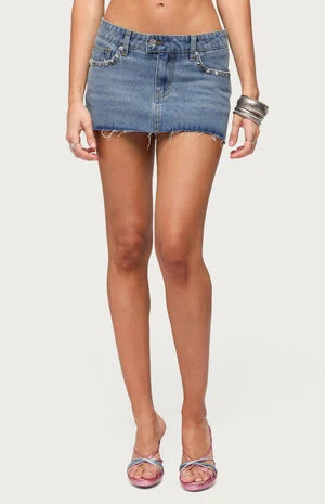 Avielle Studded Denim Micro Skort image number 1