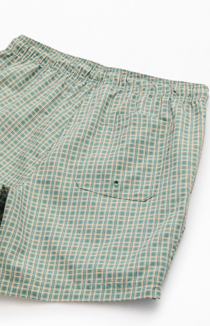Pacsun Micro Plaid Eco 6.5" Swim Trunks