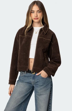 Memphis Studded Faux Suede Jacket