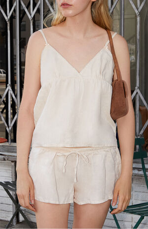 Sand Mary Lou Linen Sweat Shorts image number 2