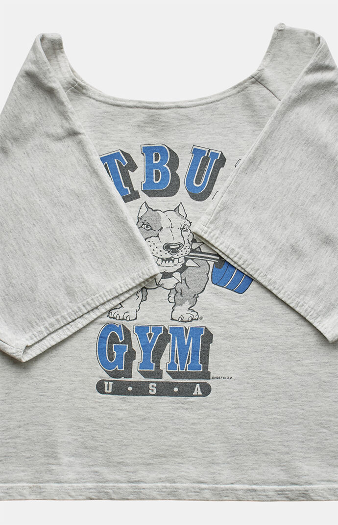 PS VINTAGE 80s Pitbull Gym Cropped Graphic Top