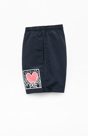 Keith Haring Heart 4" Swim Trunks image number 3