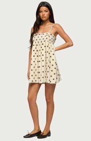 Polka Dot Linen Look Mini Dress image number 2