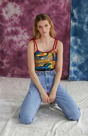 Upcycled Dark Racing Tank Top image number 1