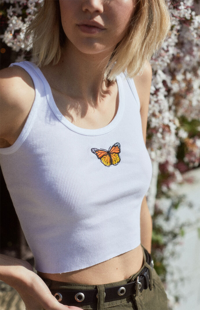 Brandy melville blue butterfly tank clearance