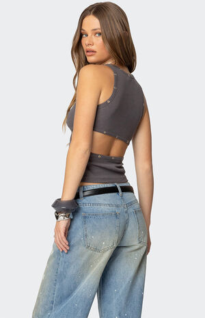 Imogen Cut Out Ribbed Tank Top image number 5