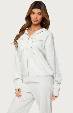 Briela Star Studded Zip Up Hoodie image number 2